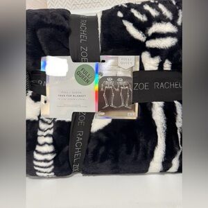 Rachel Black and White Faux Fur Blanket
